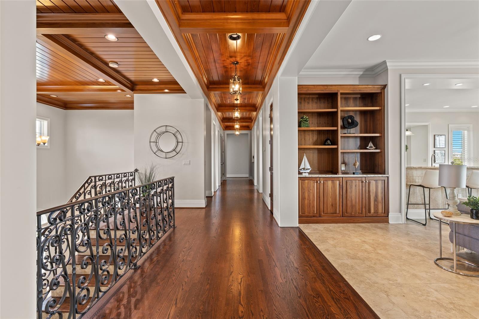 Custom crafted woodwork  and custom built in's throughout the home. Also throughout: solid core doors, plantation shutters, crown molding and more!