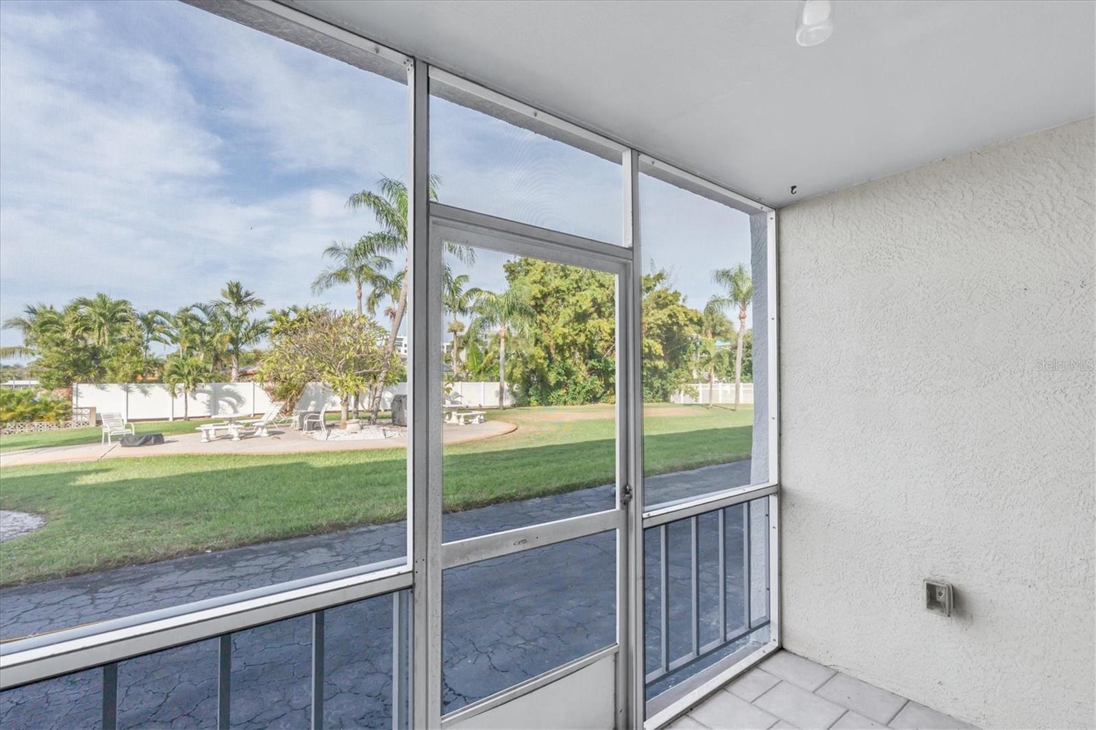 view from screened porch
