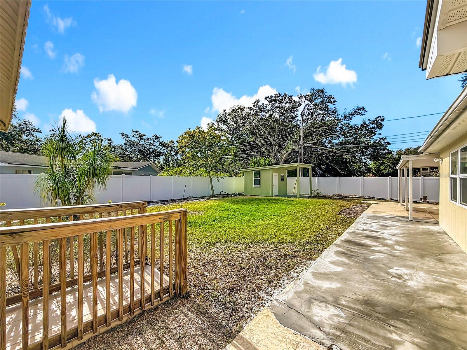 Apartment back entrance and porch