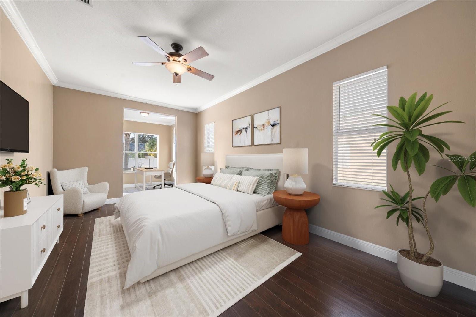 Virtual Staging - Primary Bedroom with Bonus room