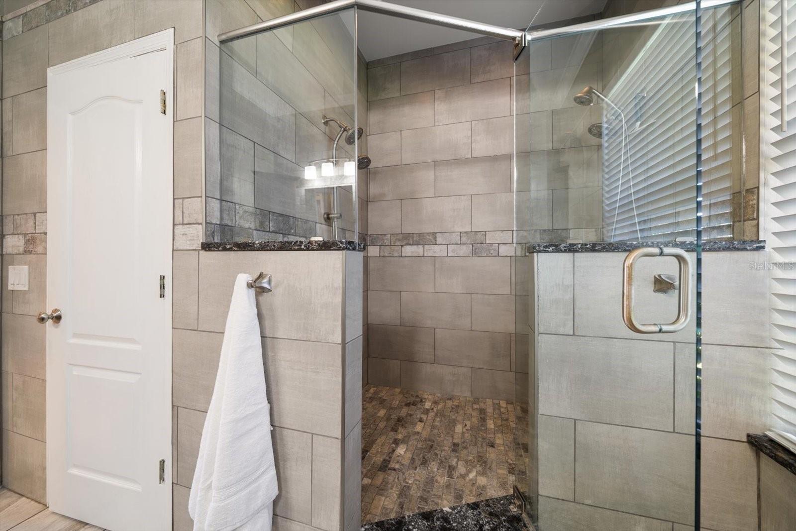 Walk in custom tiled shower