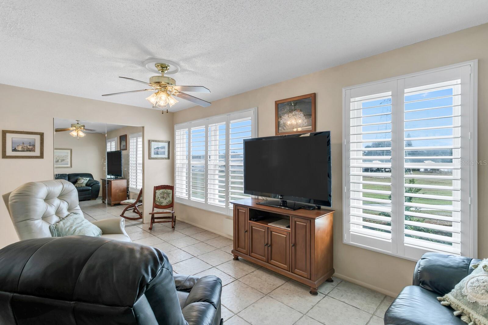 Family Room With Bank Of Windows