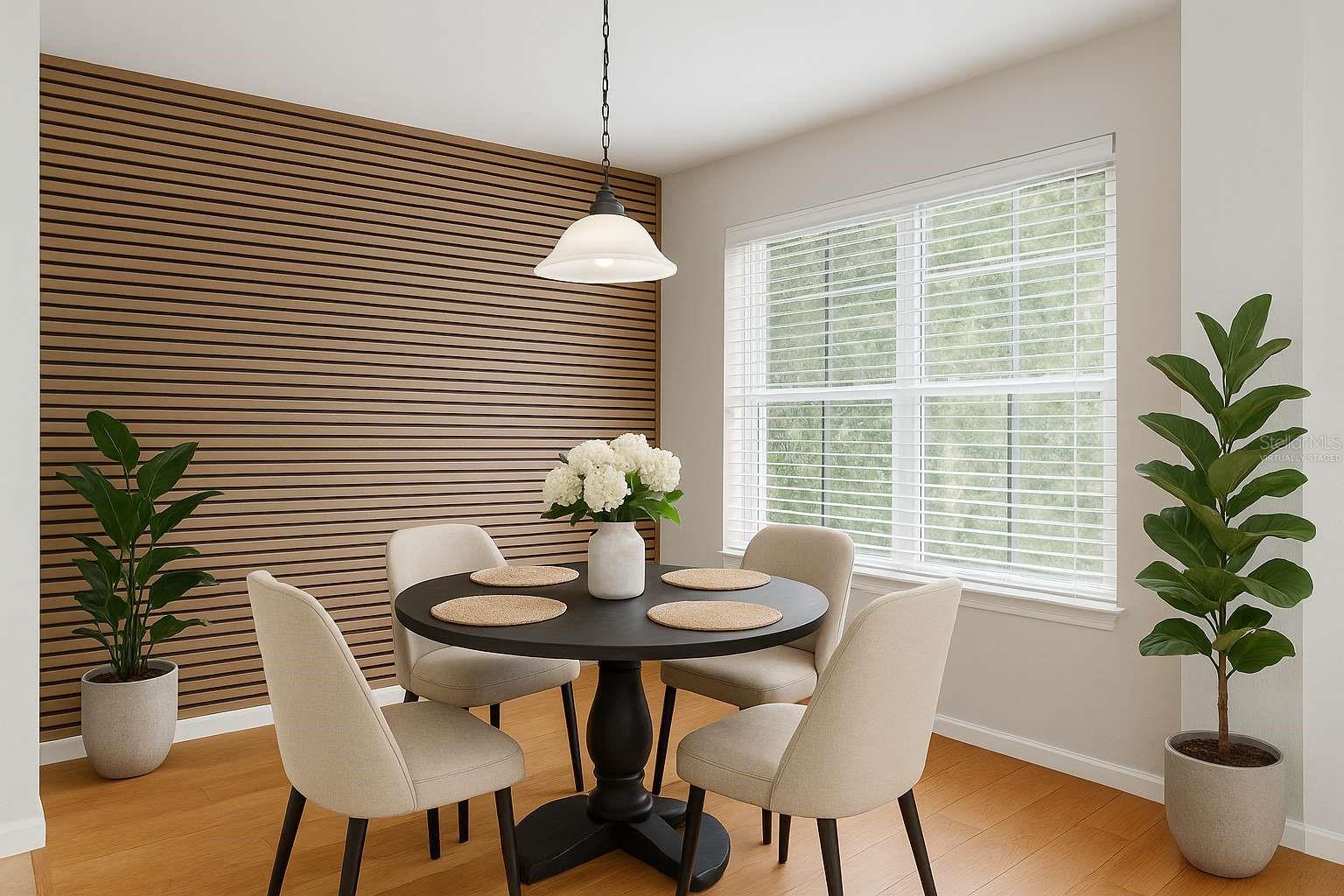virtually staged dining room