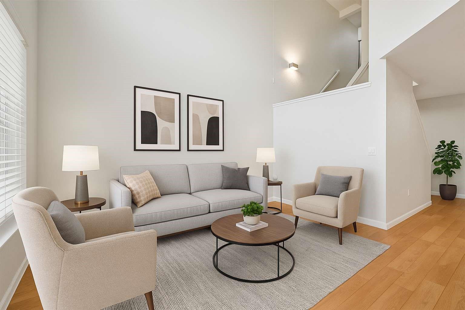 virtually staged family room