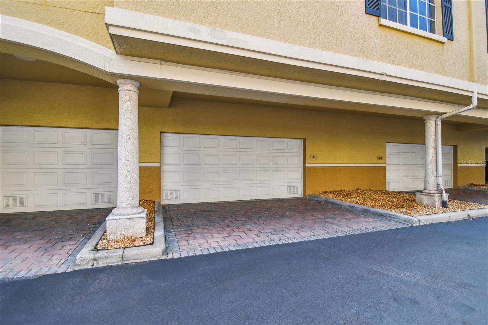 2 car garage and private driveway