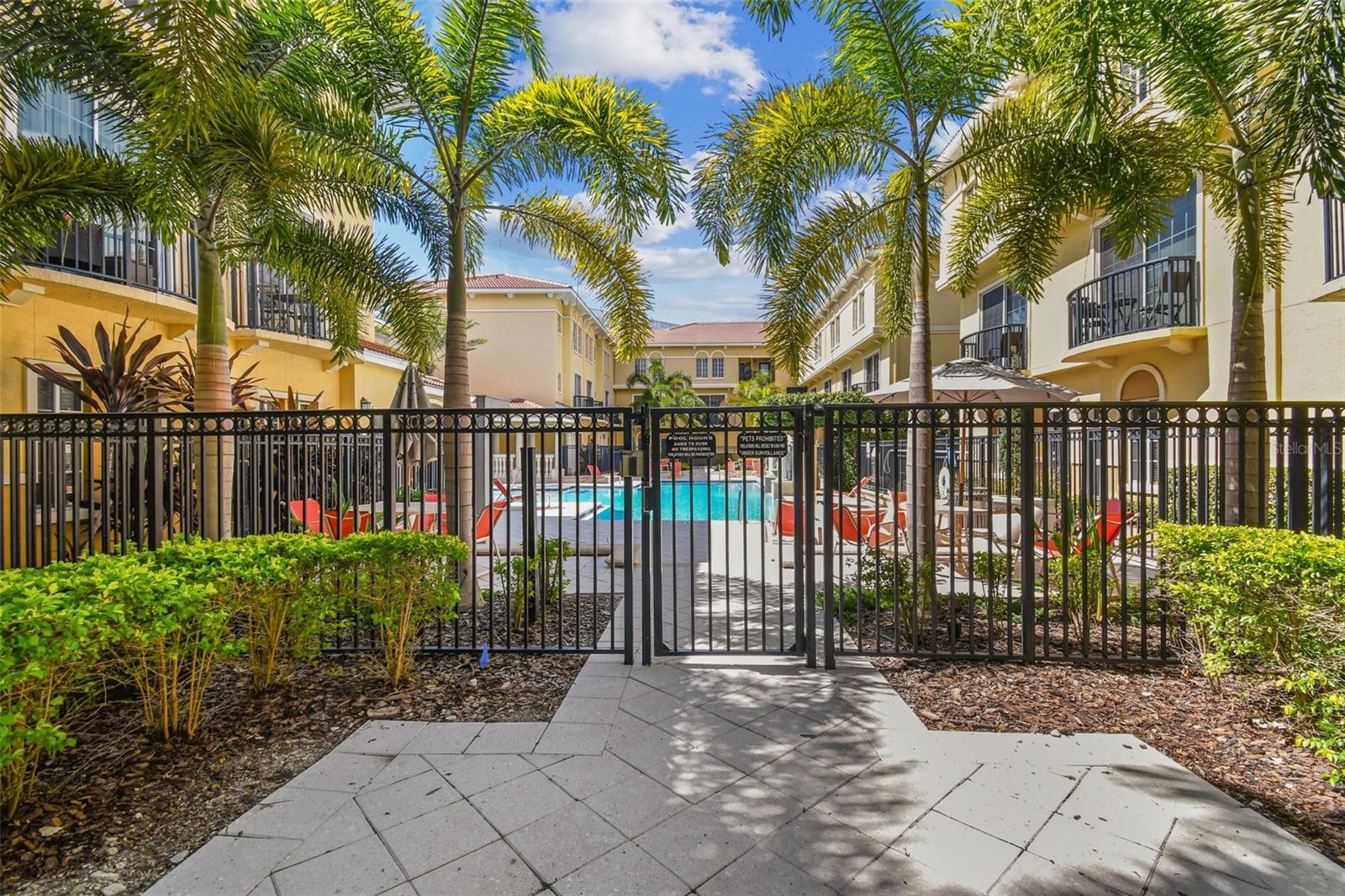 gated pool area