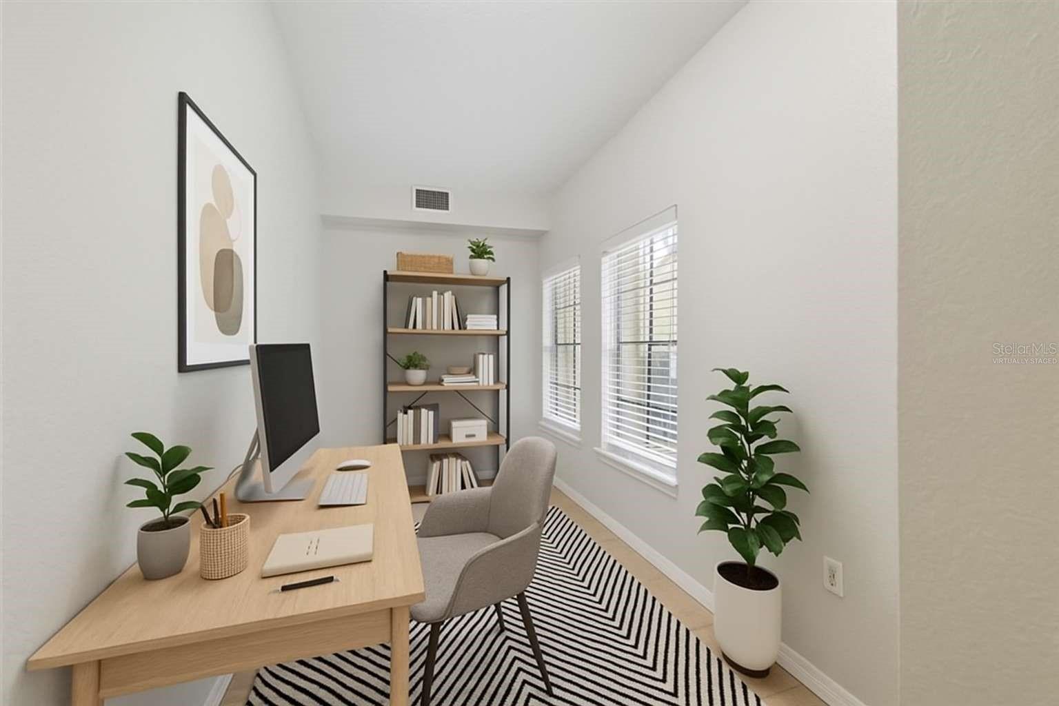 virtually staged loft area