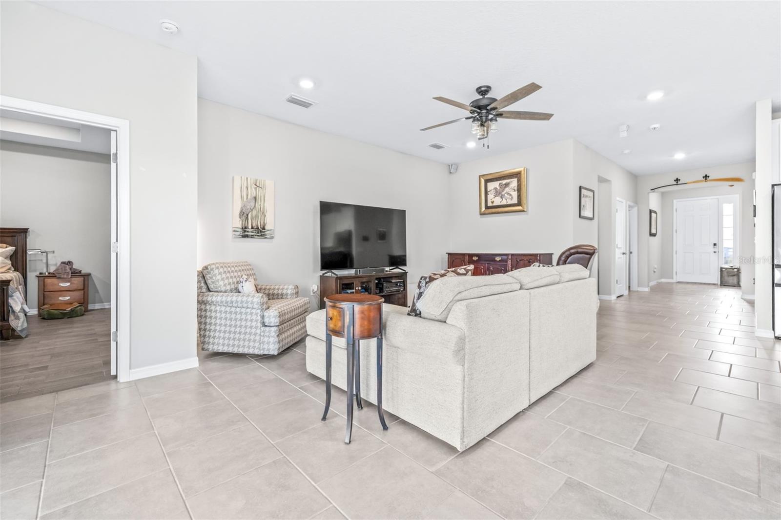 Primary bedroom on the left