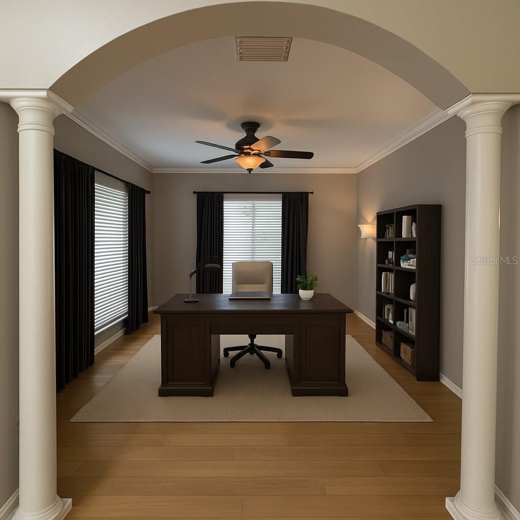Virtually stage home office