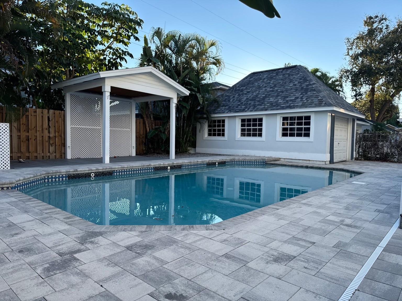 Pool and garage
