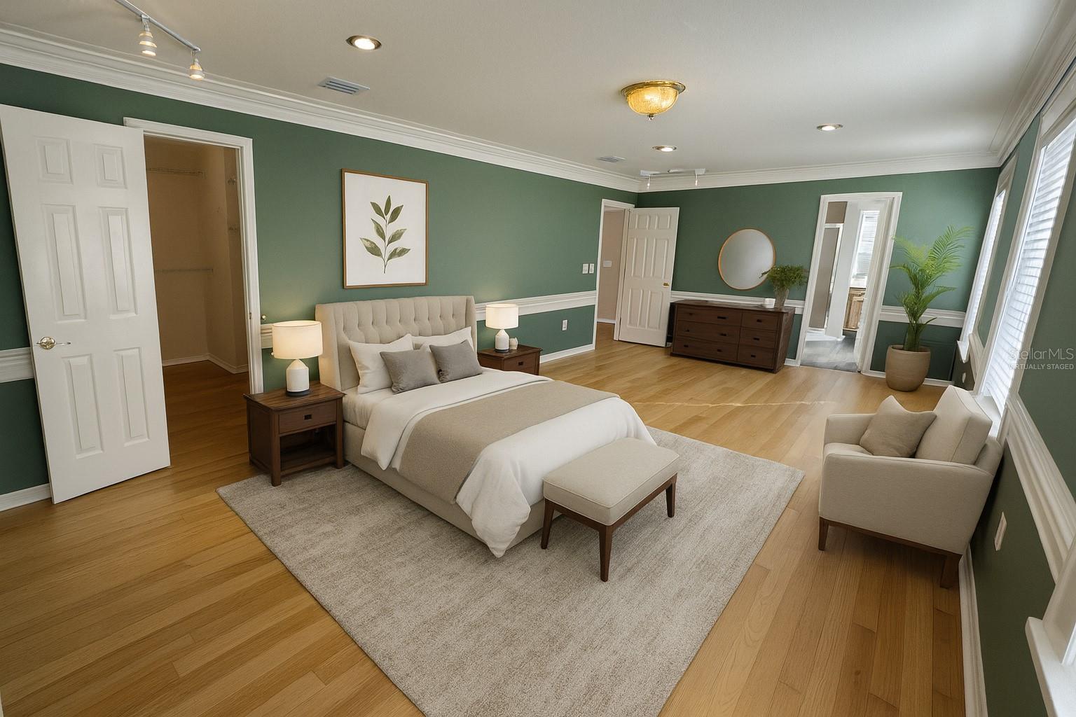 Virtually staged Primary bedroom