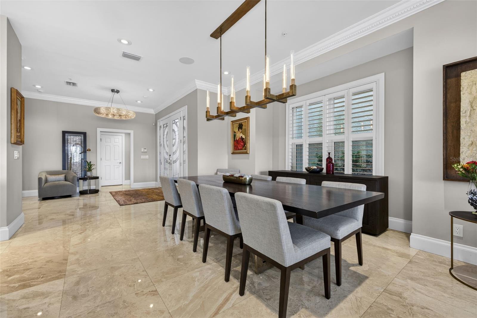 Sophisticated dining space with refined finishes—perfect for hosting