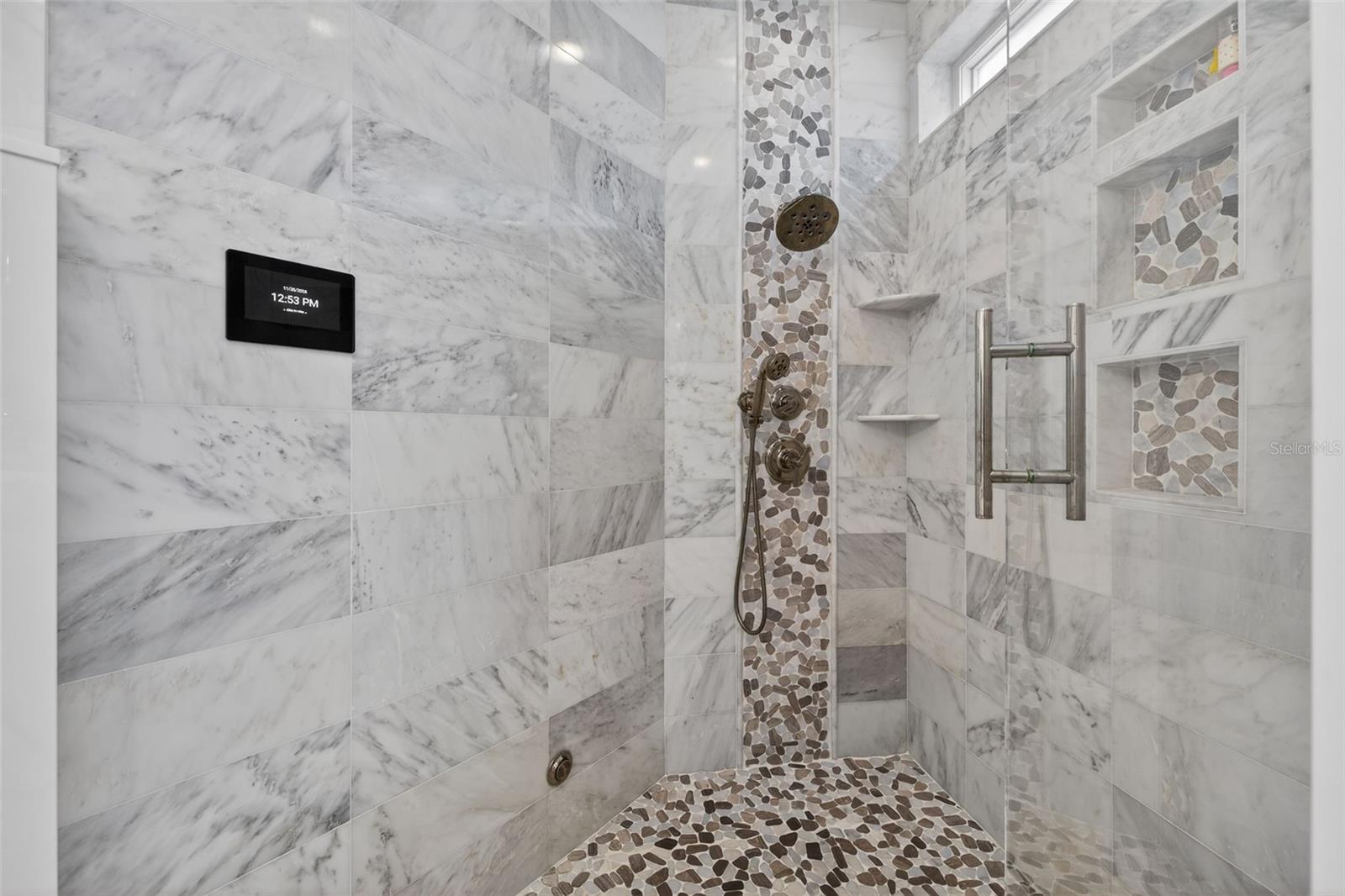 Luxury ThermaSol steam shower offers a true spa experience at home.