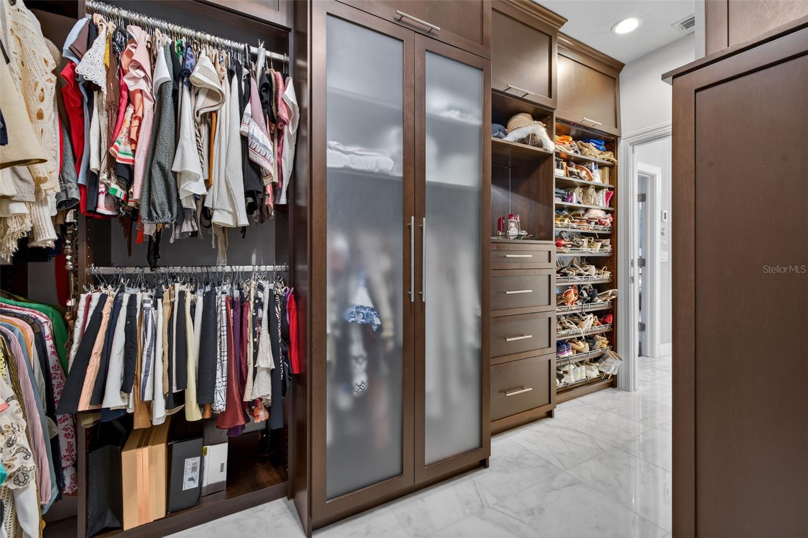 A spacious, well-appointed walk-in closet