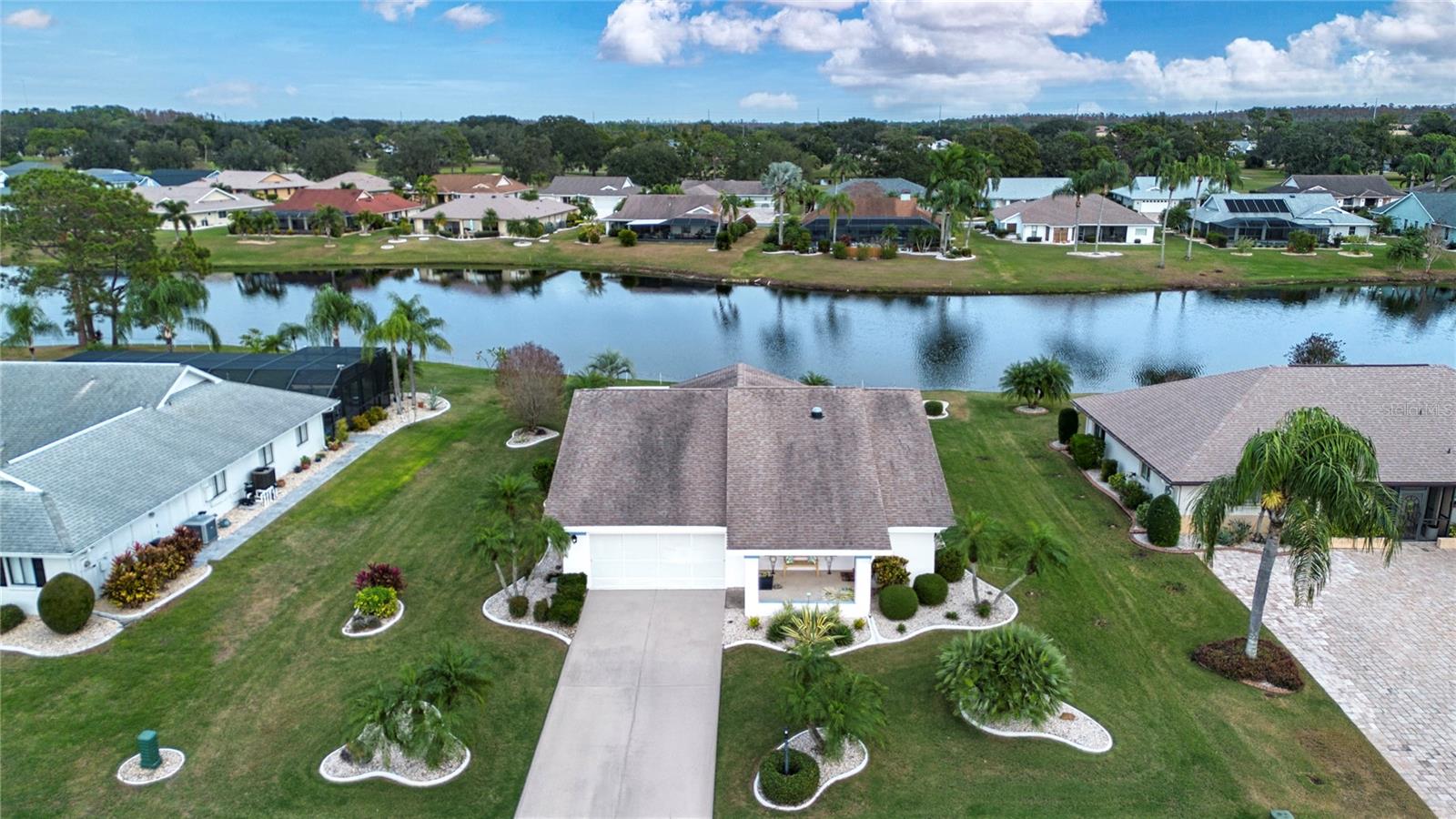 Aerial view of home & water