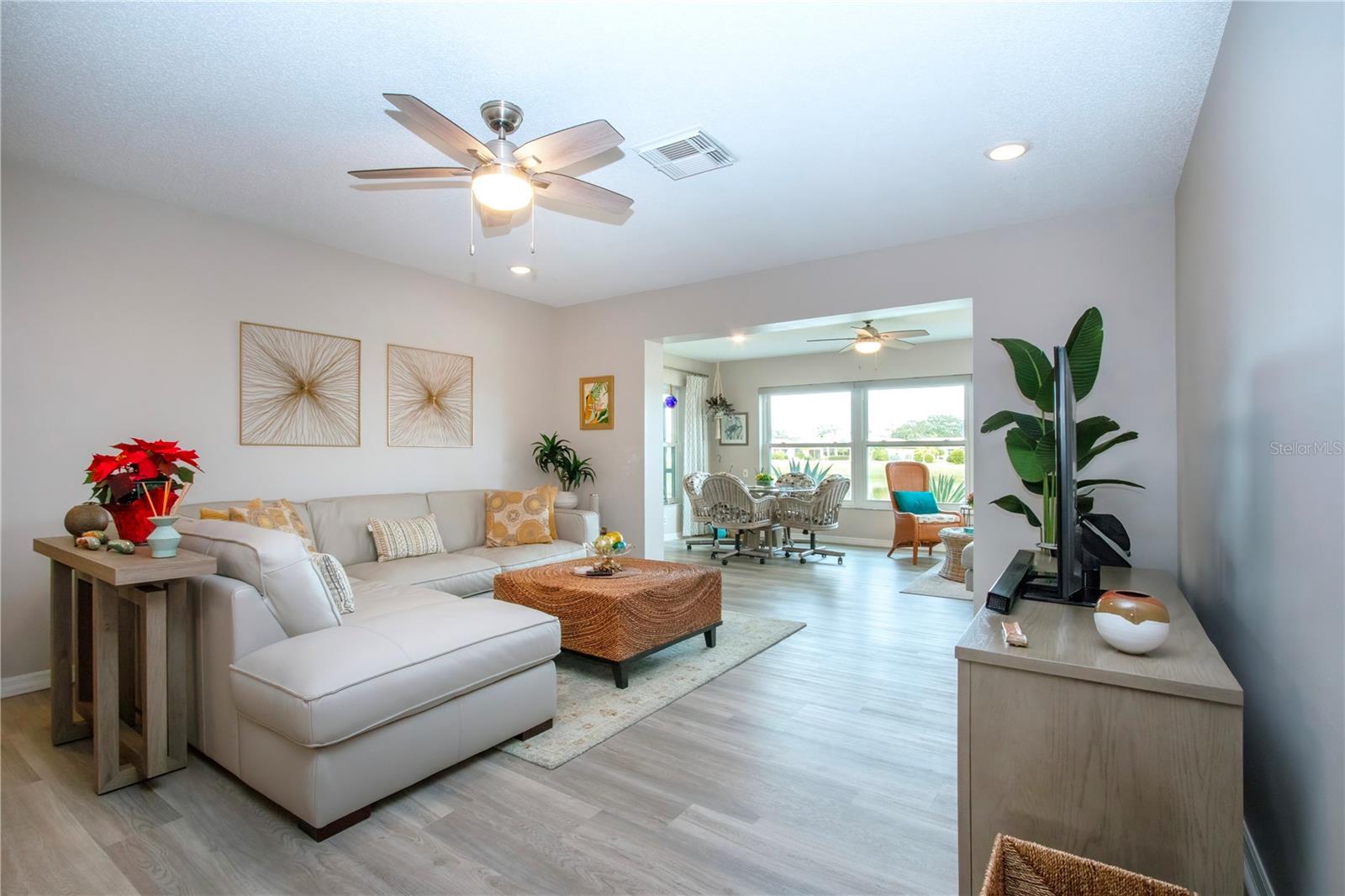 Family Room w/Florida room beyond