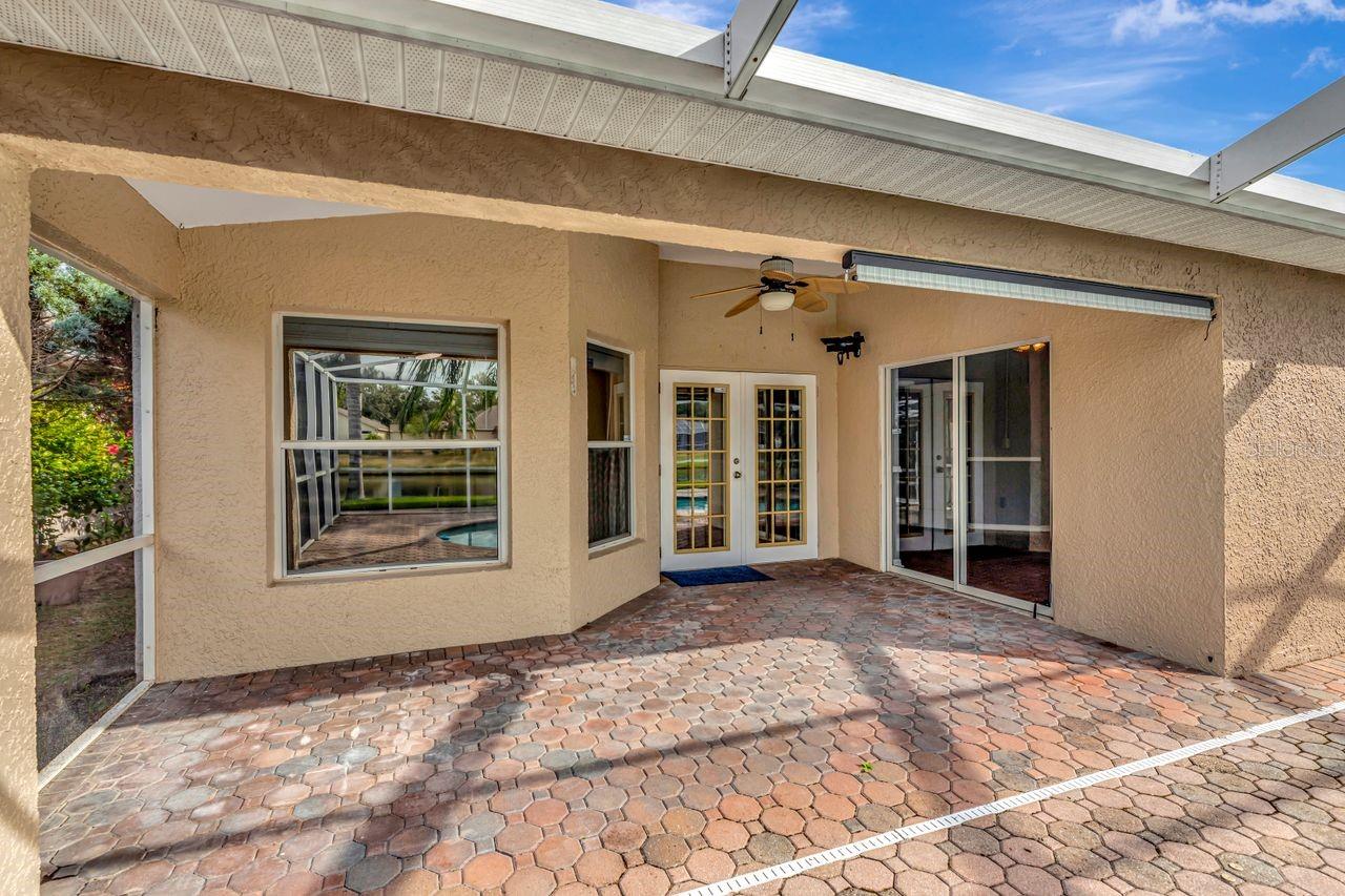 Spacious outdoor space with pavers