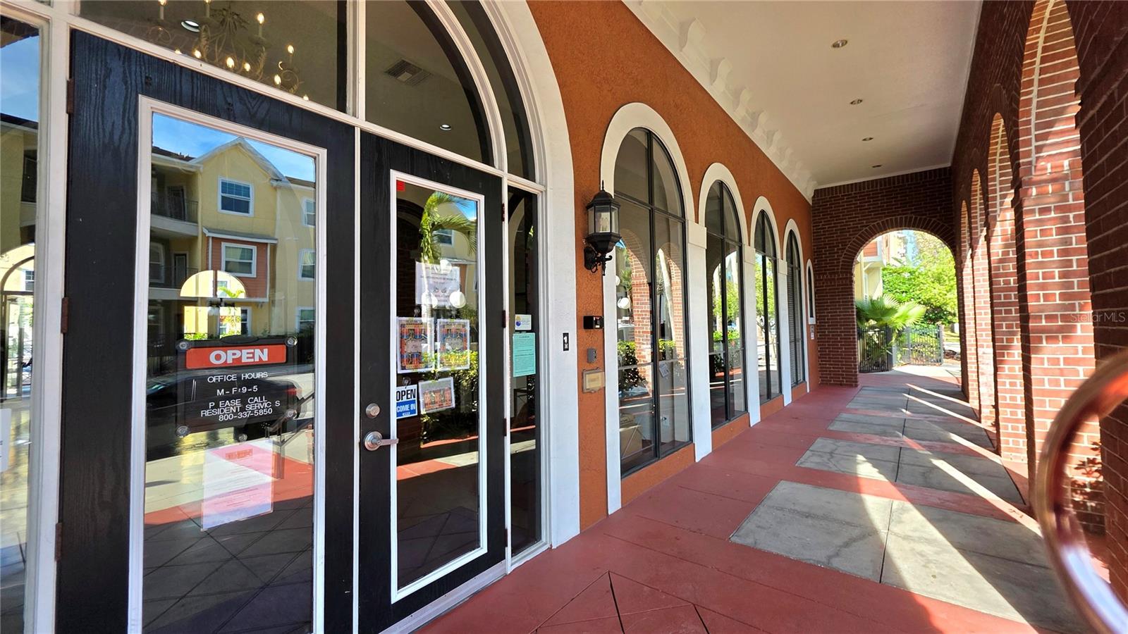 Entrance to Main Pool Area, Lobby, and Offices