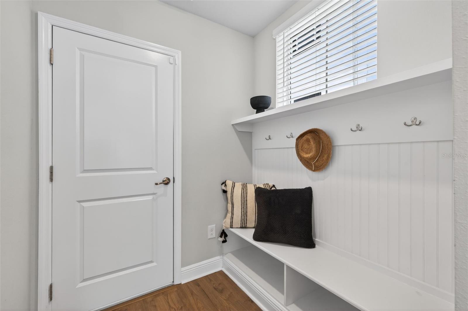 Entryway from Garage - Mudroom Nook/Shelving