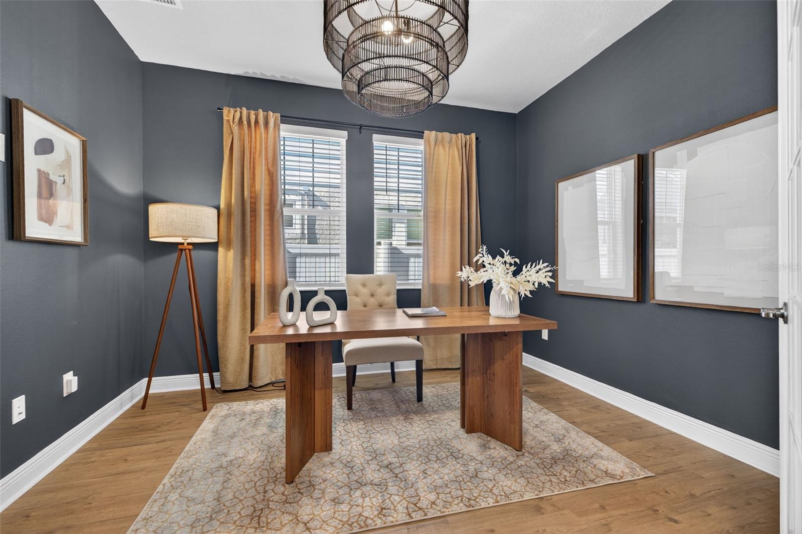 Downstairs Office with French Doors