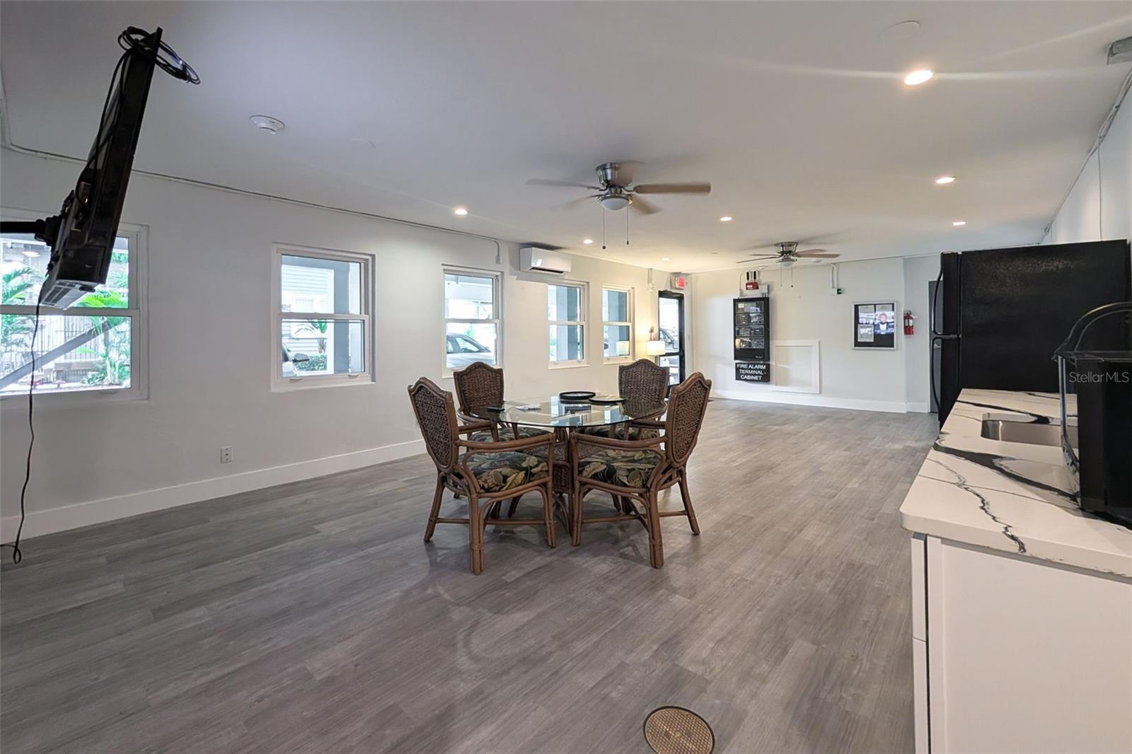 Updated Community Room with new LVP and Cabinets