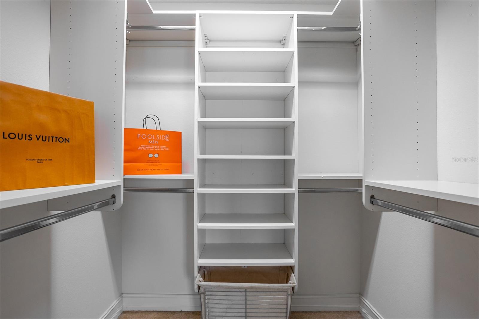 Primary suite double walk-in closets