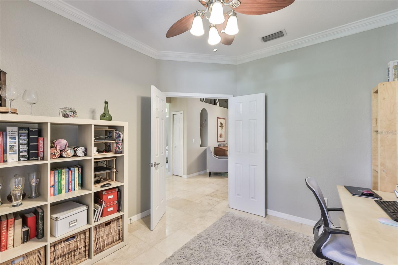 Office/Den with privacy doors