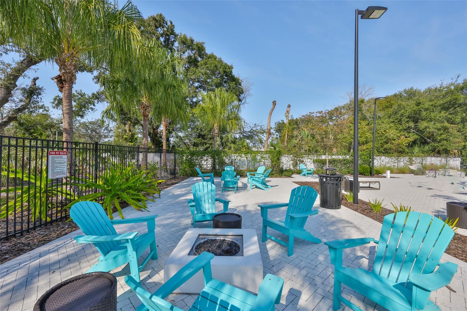 Community patio and fire pit area