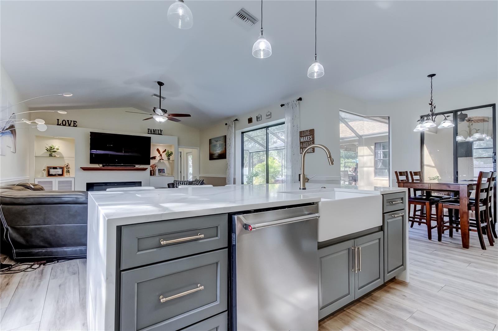View to Family Room From the Kitchen Island #2