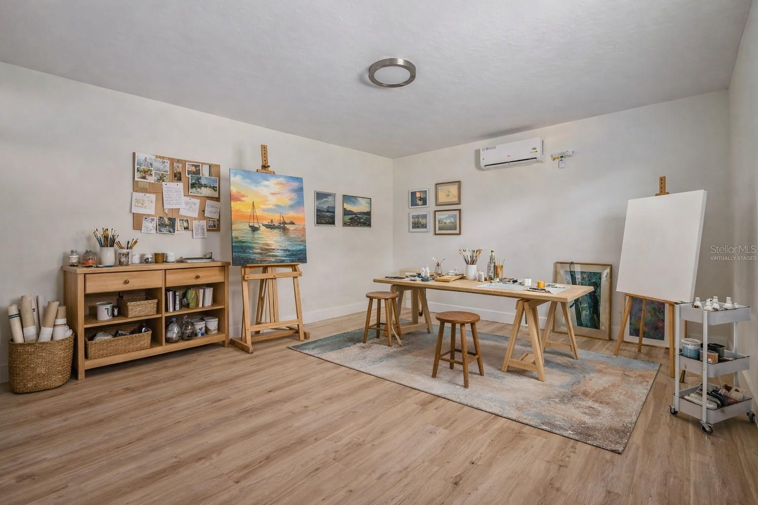 Virtually staged as an art studio