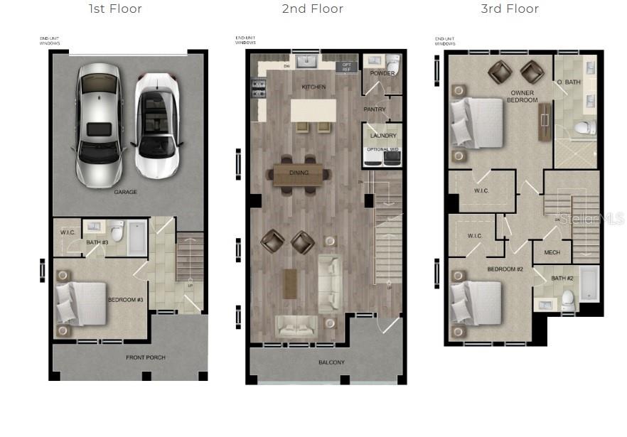 1171 25th Lane N, St Petersburg, FL 33713 - 3 bed, 3.5 bath, 2 car garage, townhome overlooking pool and courtyard in Uptown Kenwood.