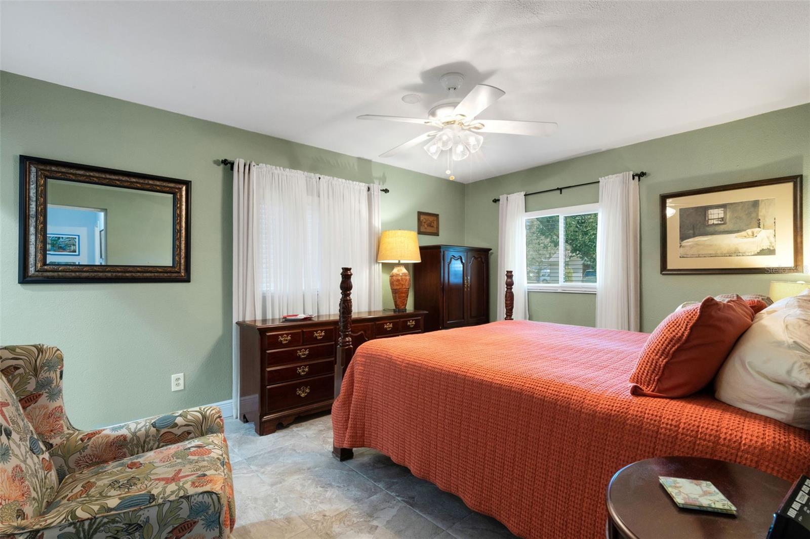 Primary bedroom, that's a king size bed