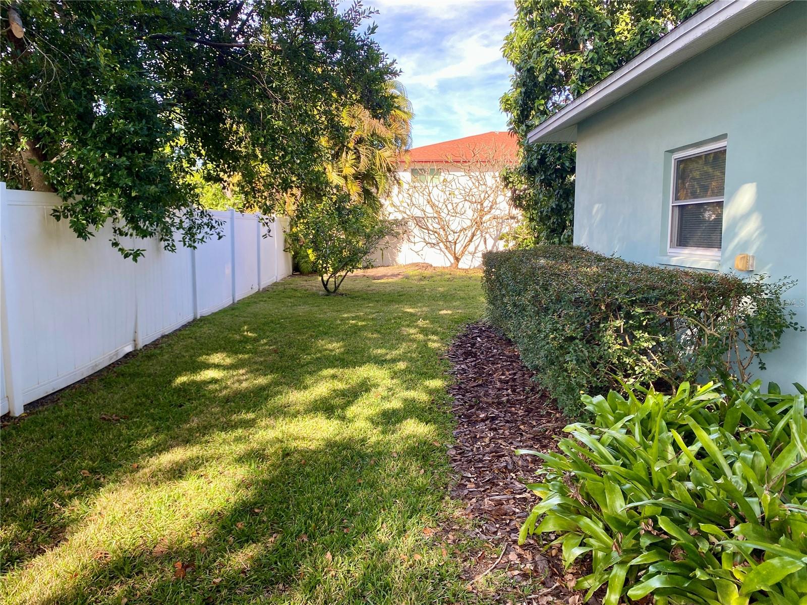 Side yard left of garage