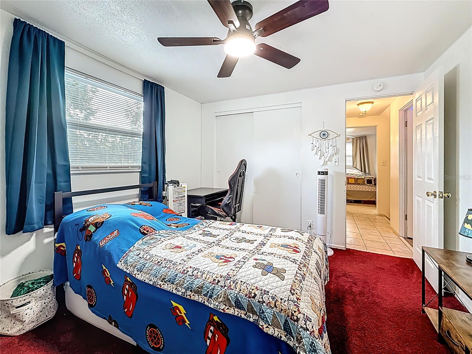 Another view inside the 3rd bedroom on the 2nd floor. This view shows the wall closet & entrance way. The room you may notice across the hall is the largest of the 3 upstairs bedrooms.