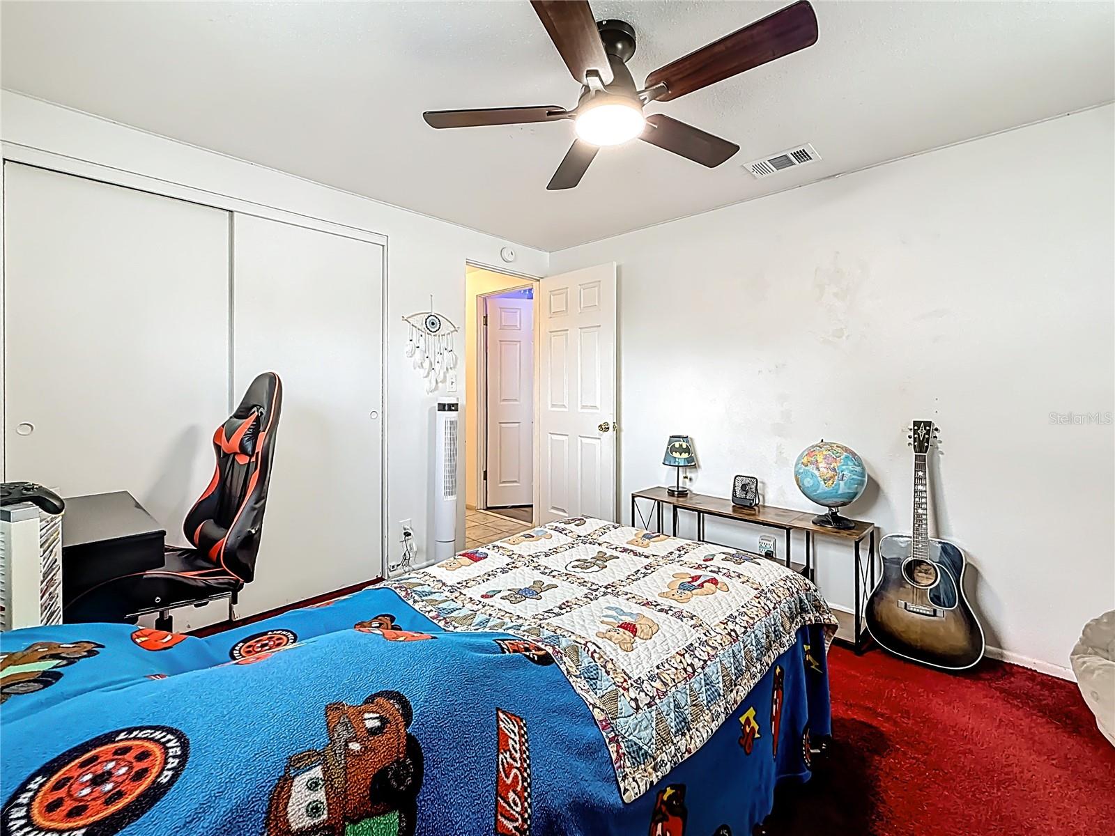 Another view of bedroom #3 on 2nd floor. Again, the closet is in view, along with the entrance to bedroom #2.
