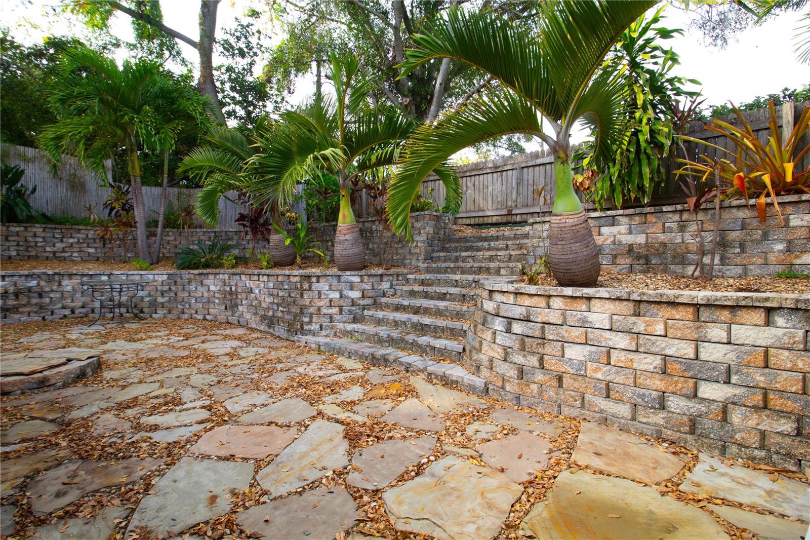 nice patio with beautiful association landscape.