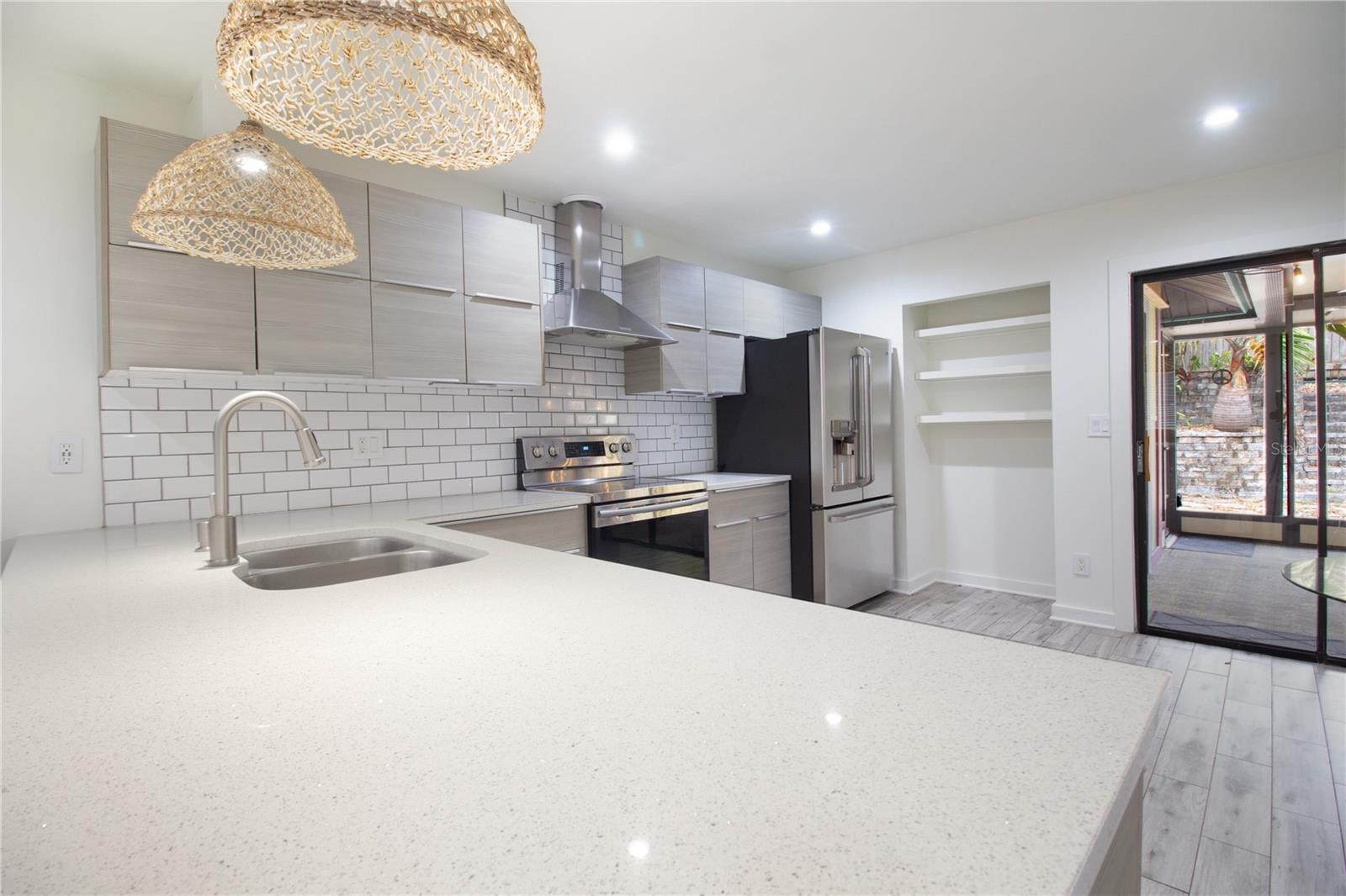 check out the sparkle in the quartz counter top