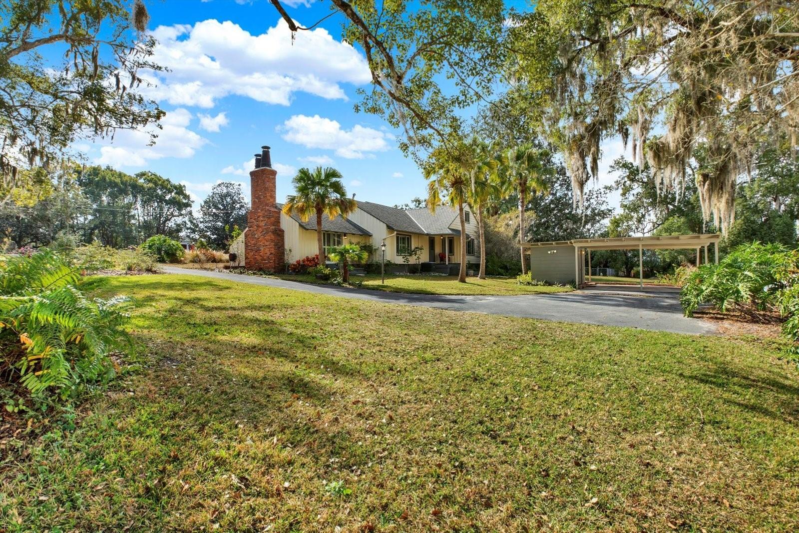 Sideview of Back of House and Carport