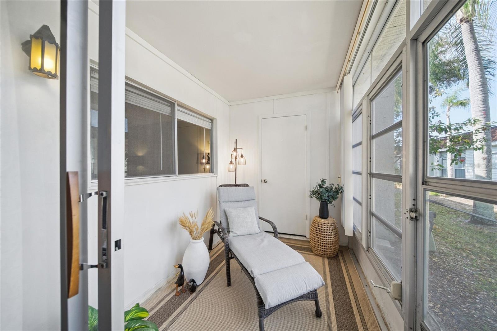 Florida room with storage closet. Room to add an in unit washer and dryer.