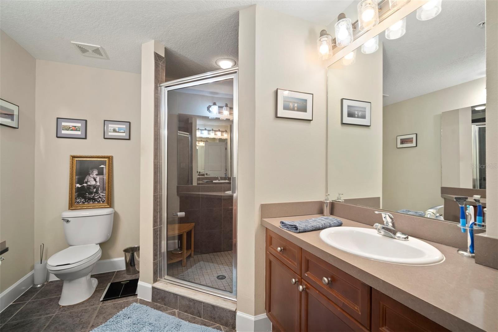 Primary Bath with walk-in shower.