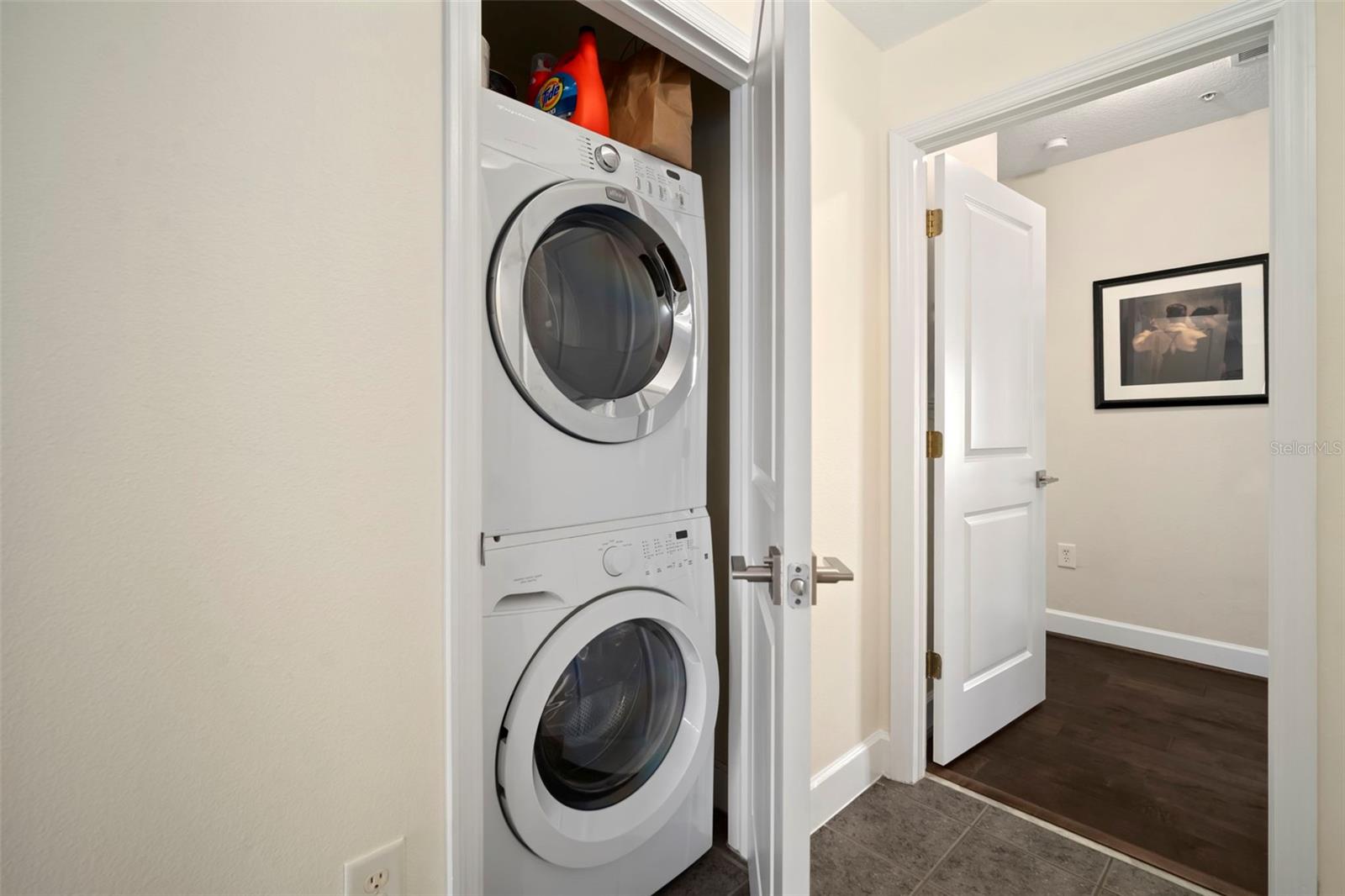 Stack unit in the hallway