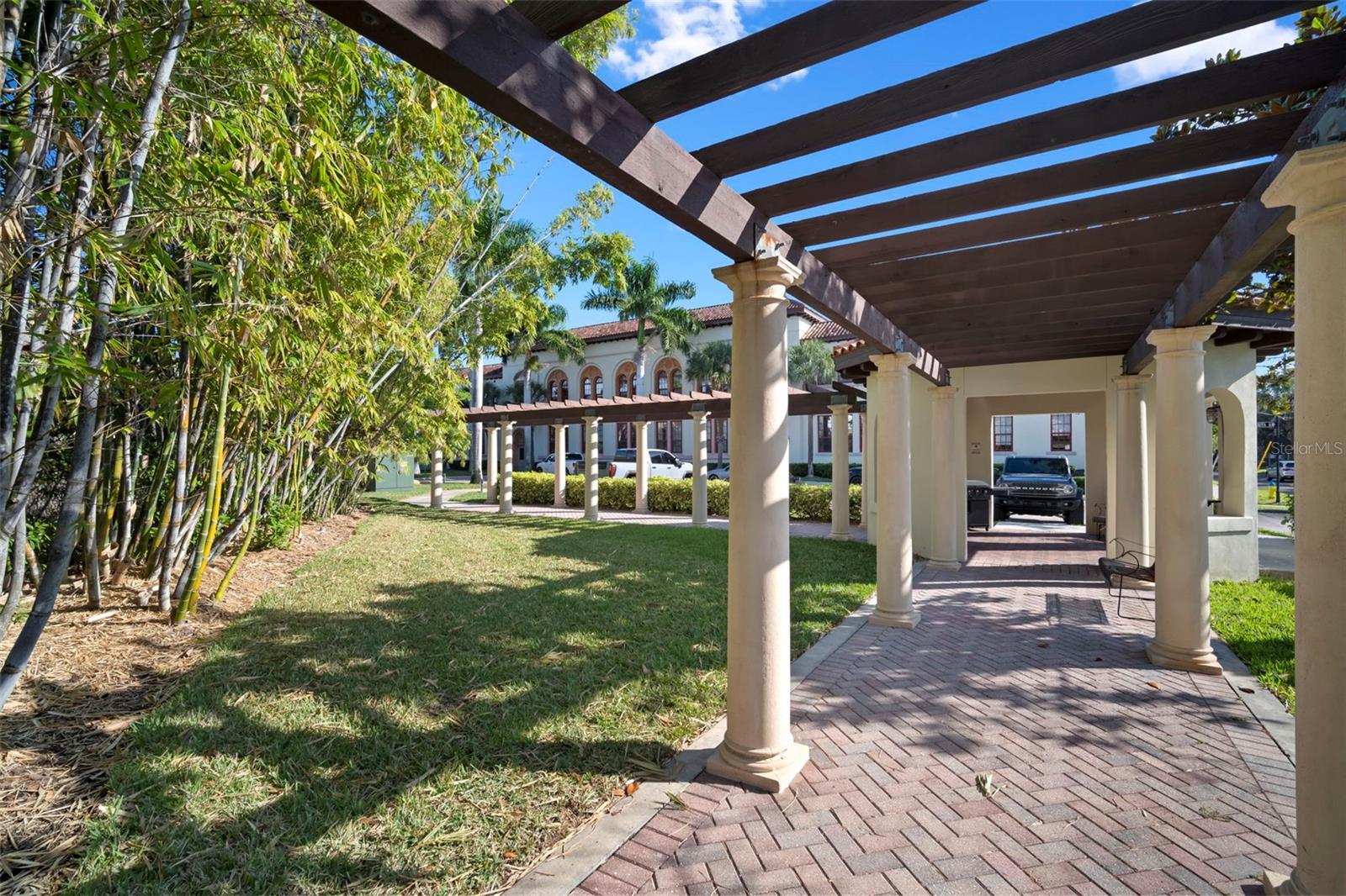 Dog walk and grill area.