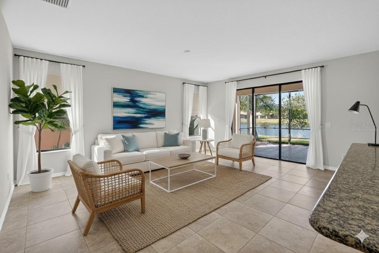 Virtually staged Living room