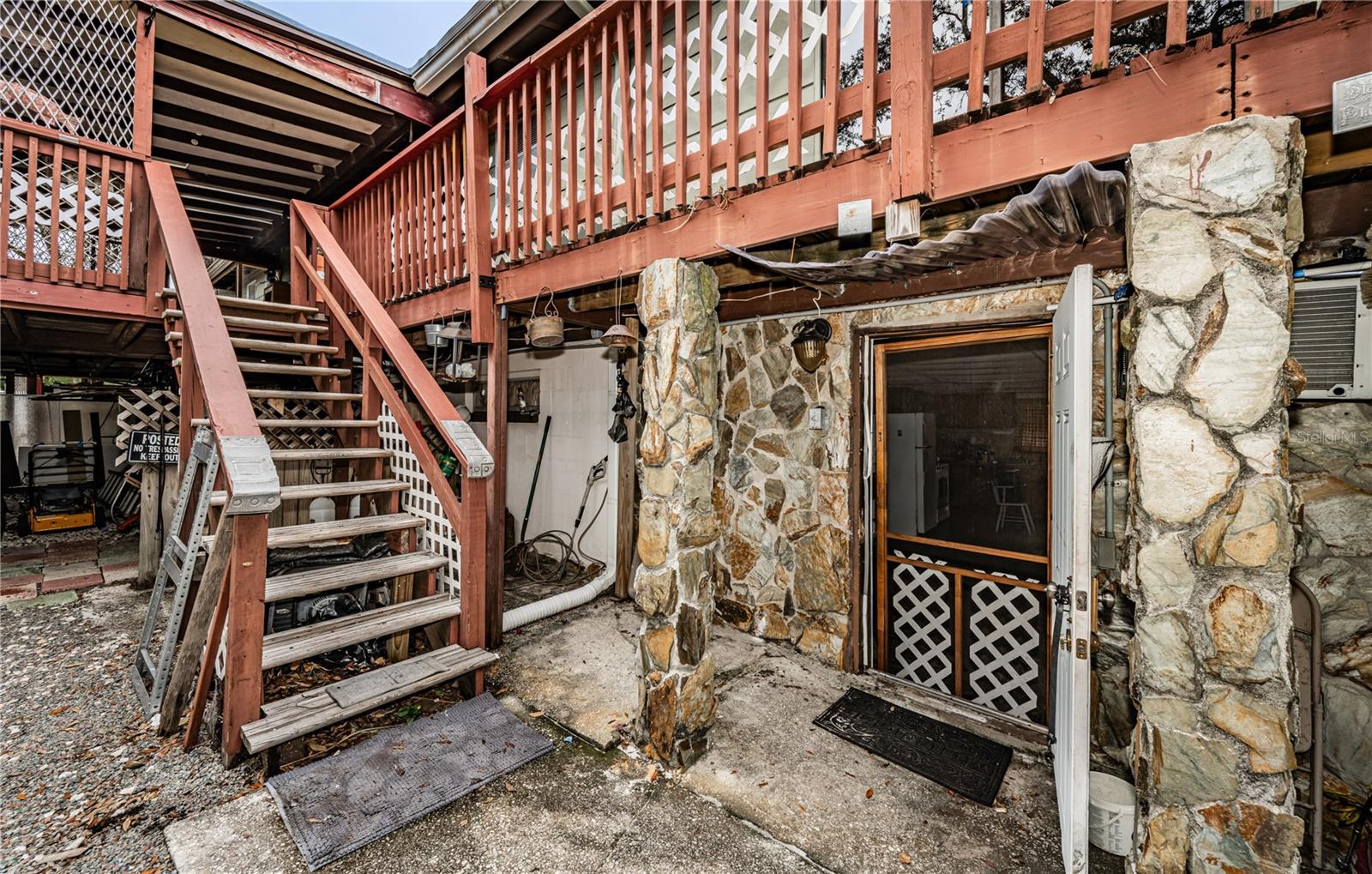 Back view/entrance to downstairs apartment