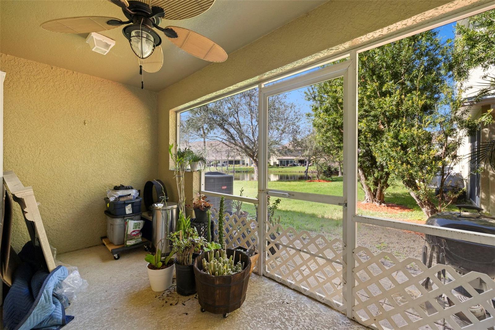 Cozy lanai with ceiling fan