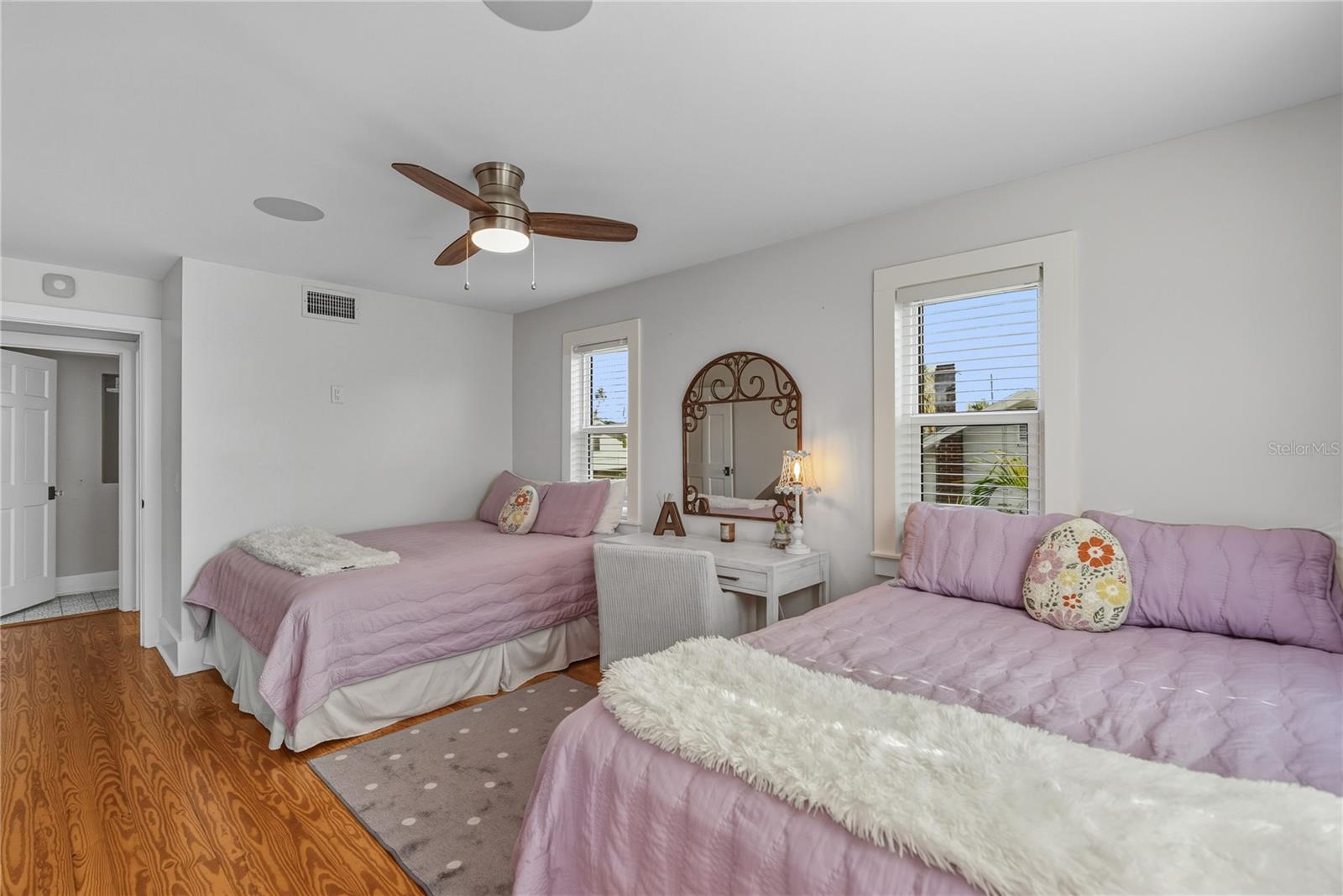 Bunk Room with 2 Queens and a trundle bed.