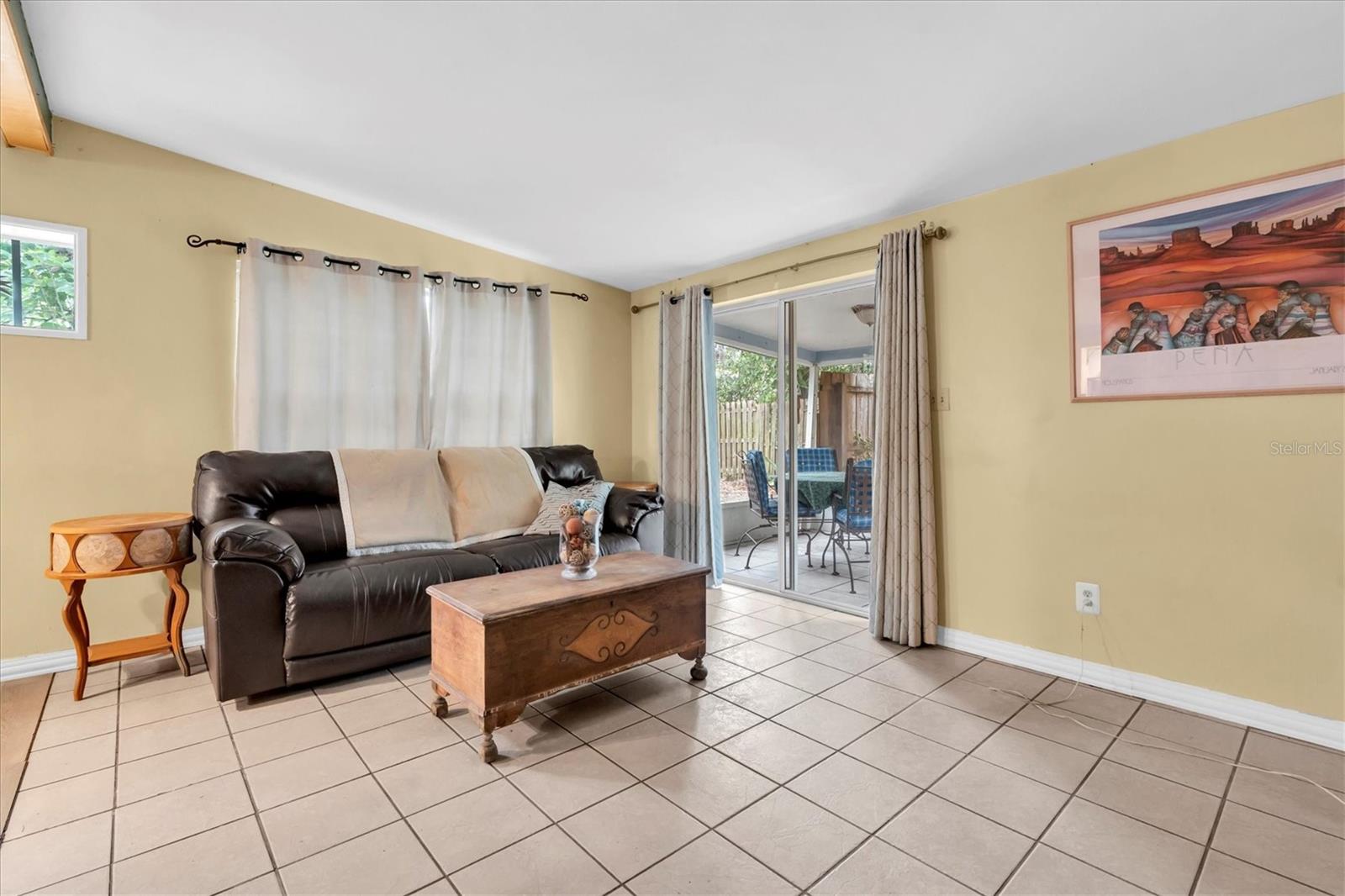 Living room looking north toward the front of the home.