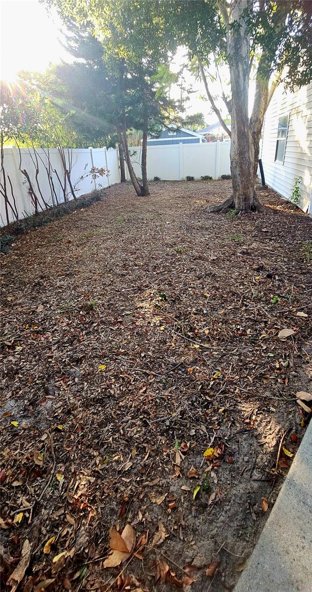 Back yard behind the garage. Lots of additional space.