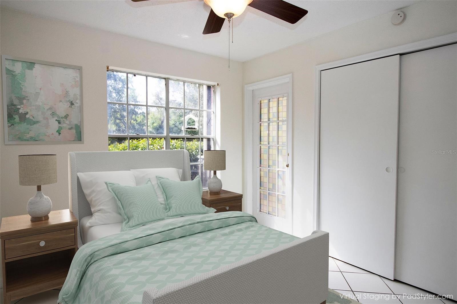 Virtual Staging, guest bedroom, different arrangement.