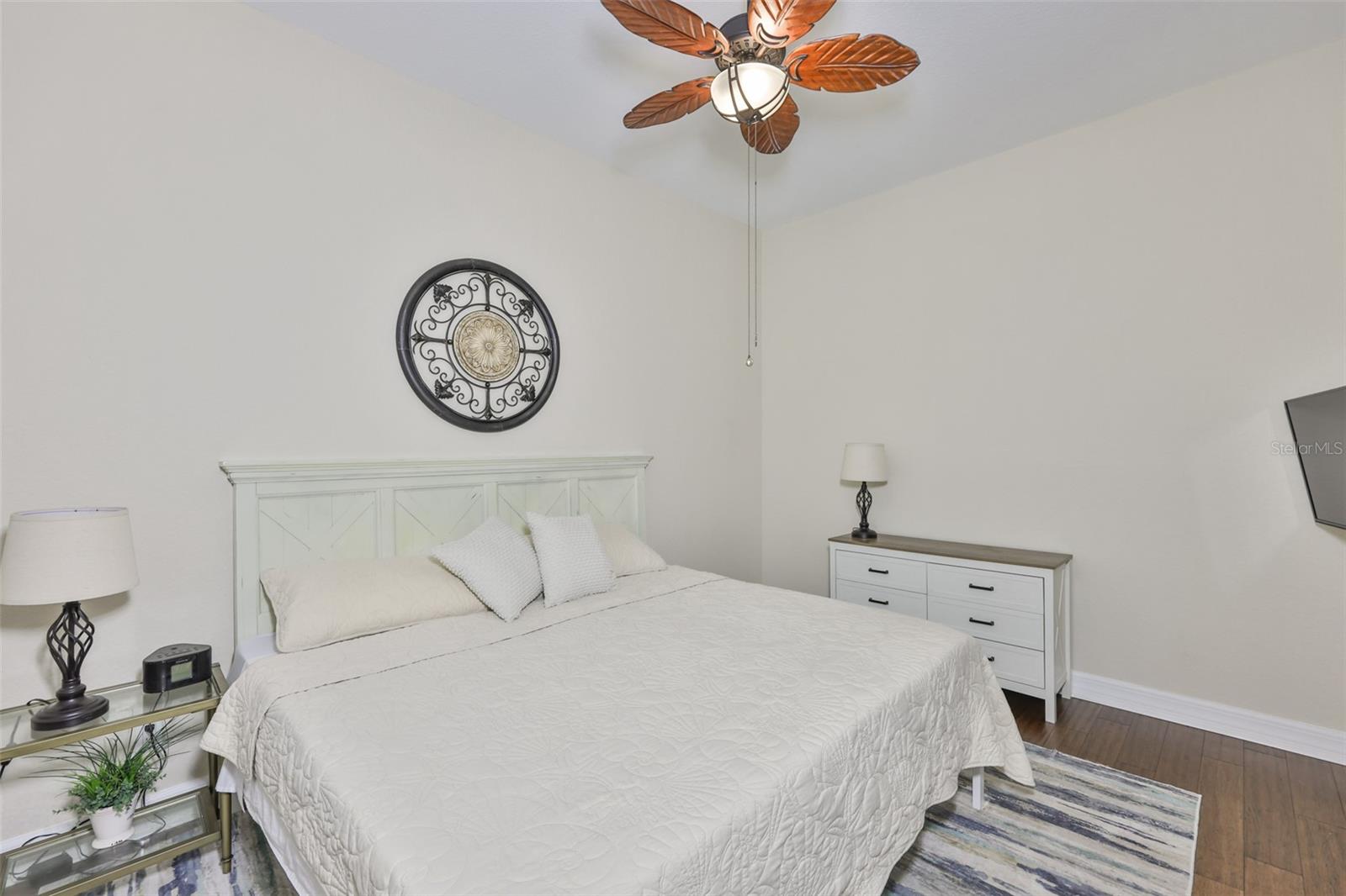 This room is perfect for quests and currently has a king size bed, which can be split into two twin beds, if desired.